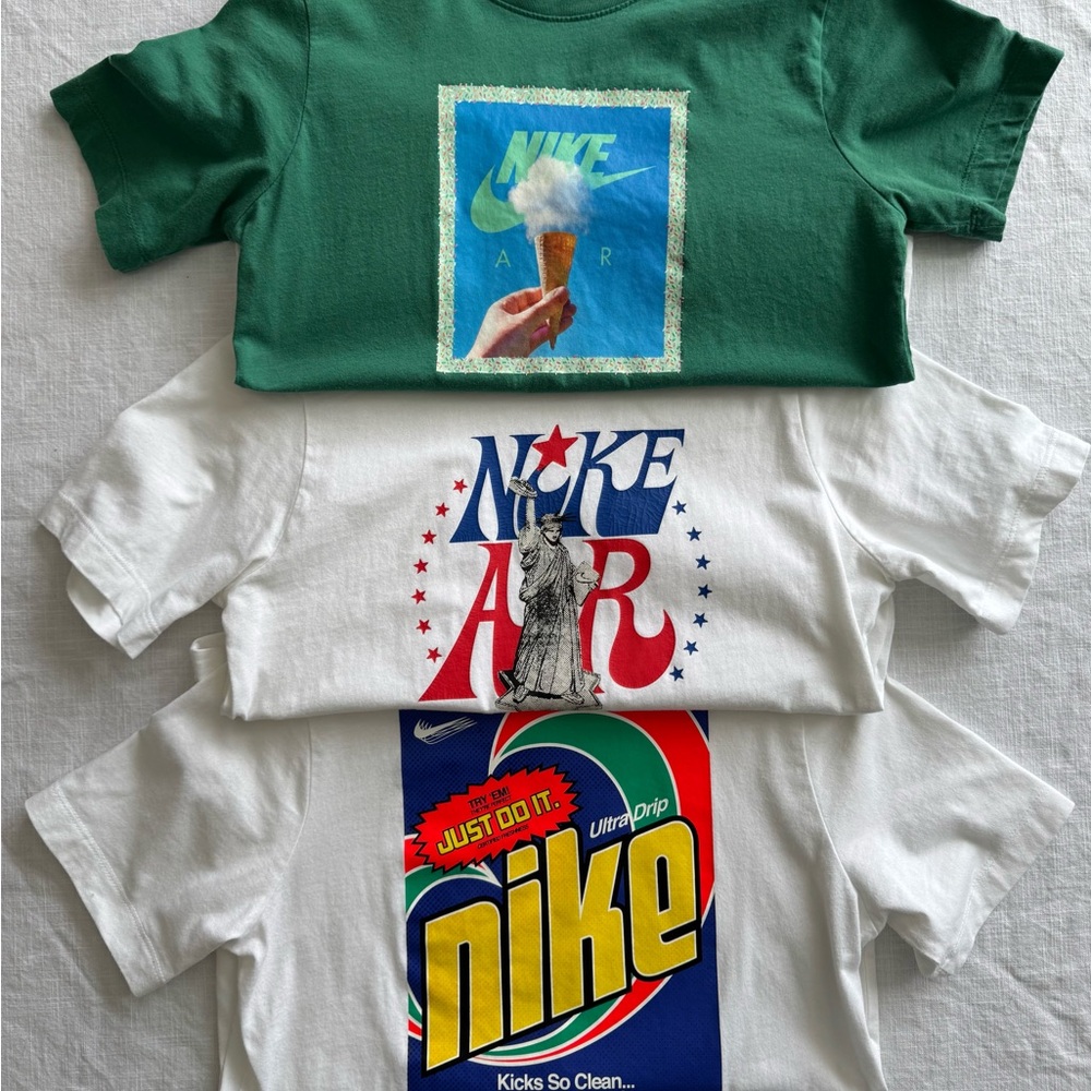 Nike Kids Graphic T-Shirts - Lot of 3 - Green and White Summer Boys Large 12 14